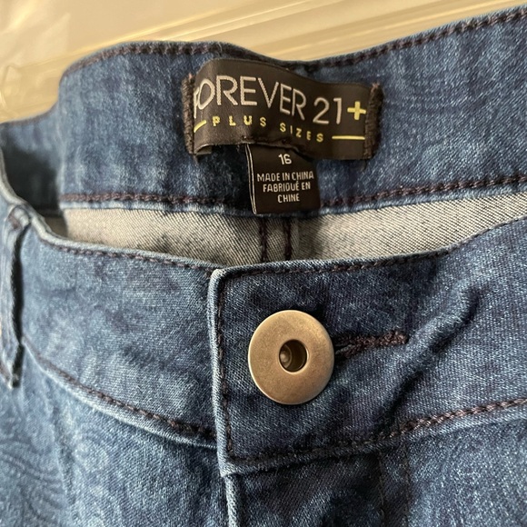 Floral print jeans forever 21 size 16 - Picture 6 of 7